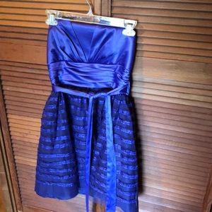 Purple Strapless Mini Dress